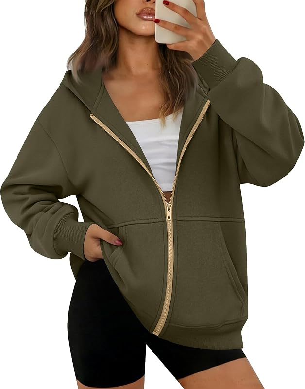 Lightweight Zip Up Hoodie Women Cute Long Sleeve Fashion Plus Size Soft Sports Plain Athletic