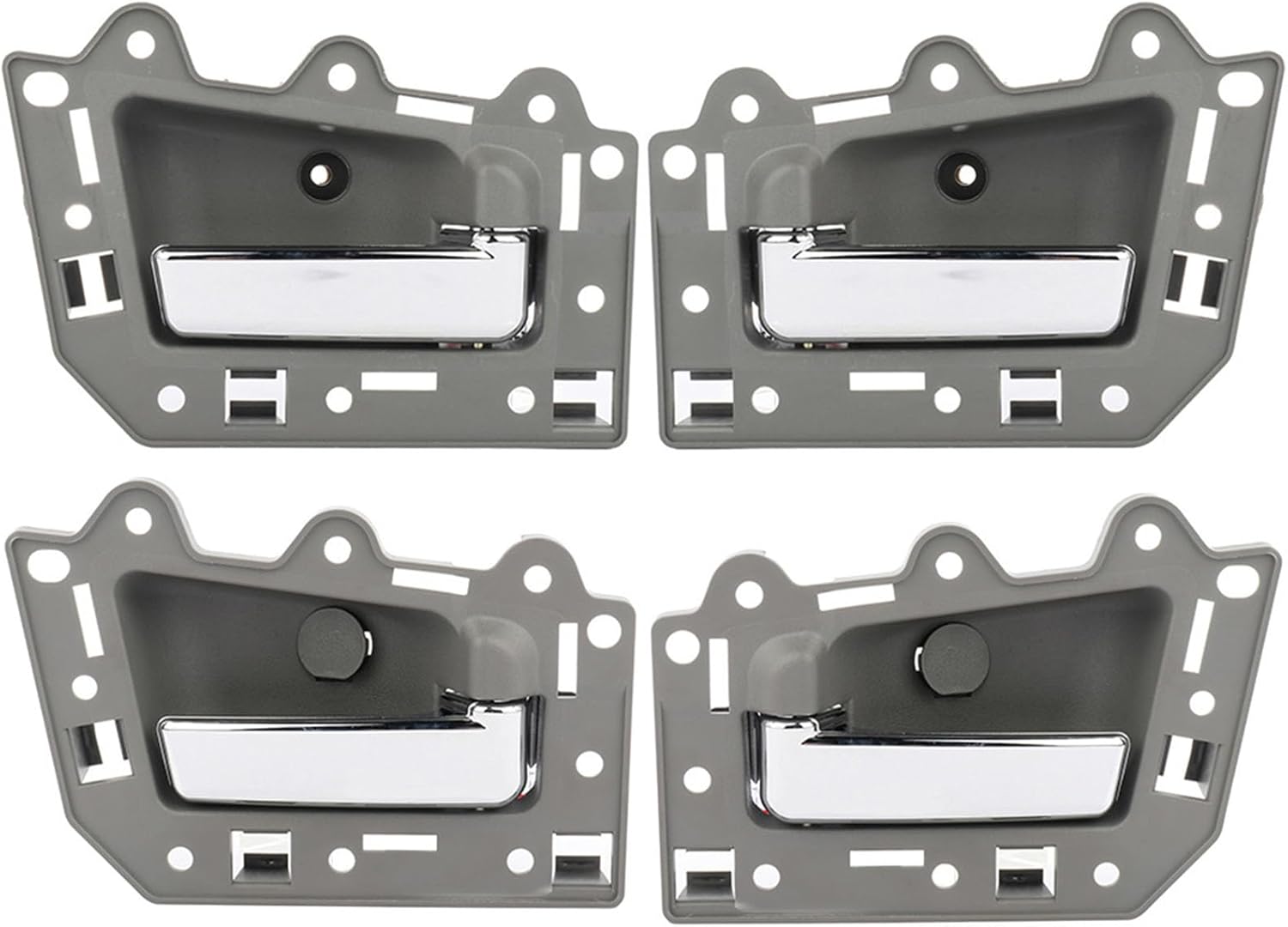 LUJUNTEC Interior Front & Rear Driver Left & Passenger Right Door Handle for 2005-2011 for Jeep Grand for Cherokee - OE 1JV471DVAA;1PE89XDVAA 4pcs Gray w/Chrome Lever