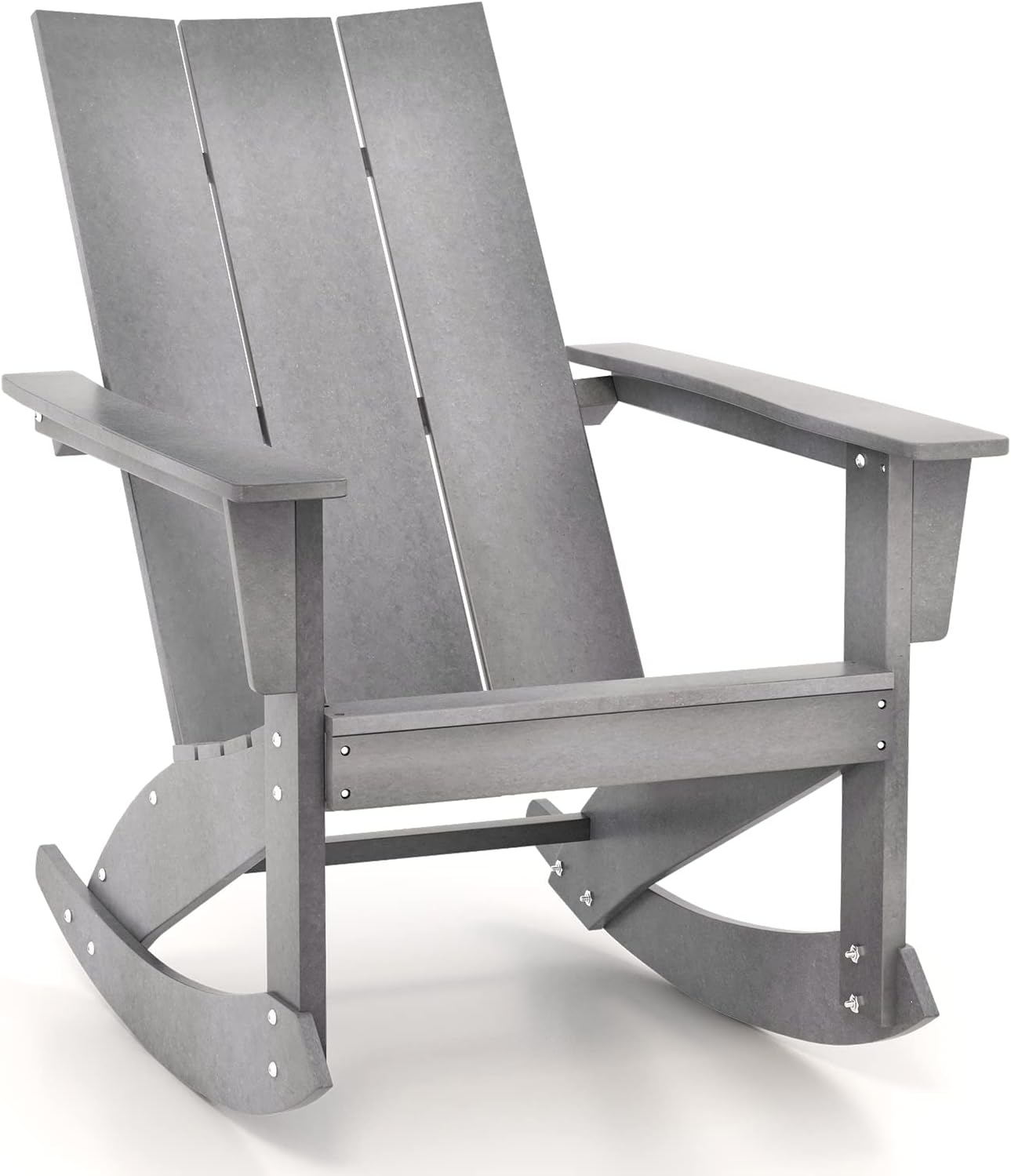 COSTWAY Adirondack Rocking Chair, All Weather HDPE Relax Porch Rocker ...