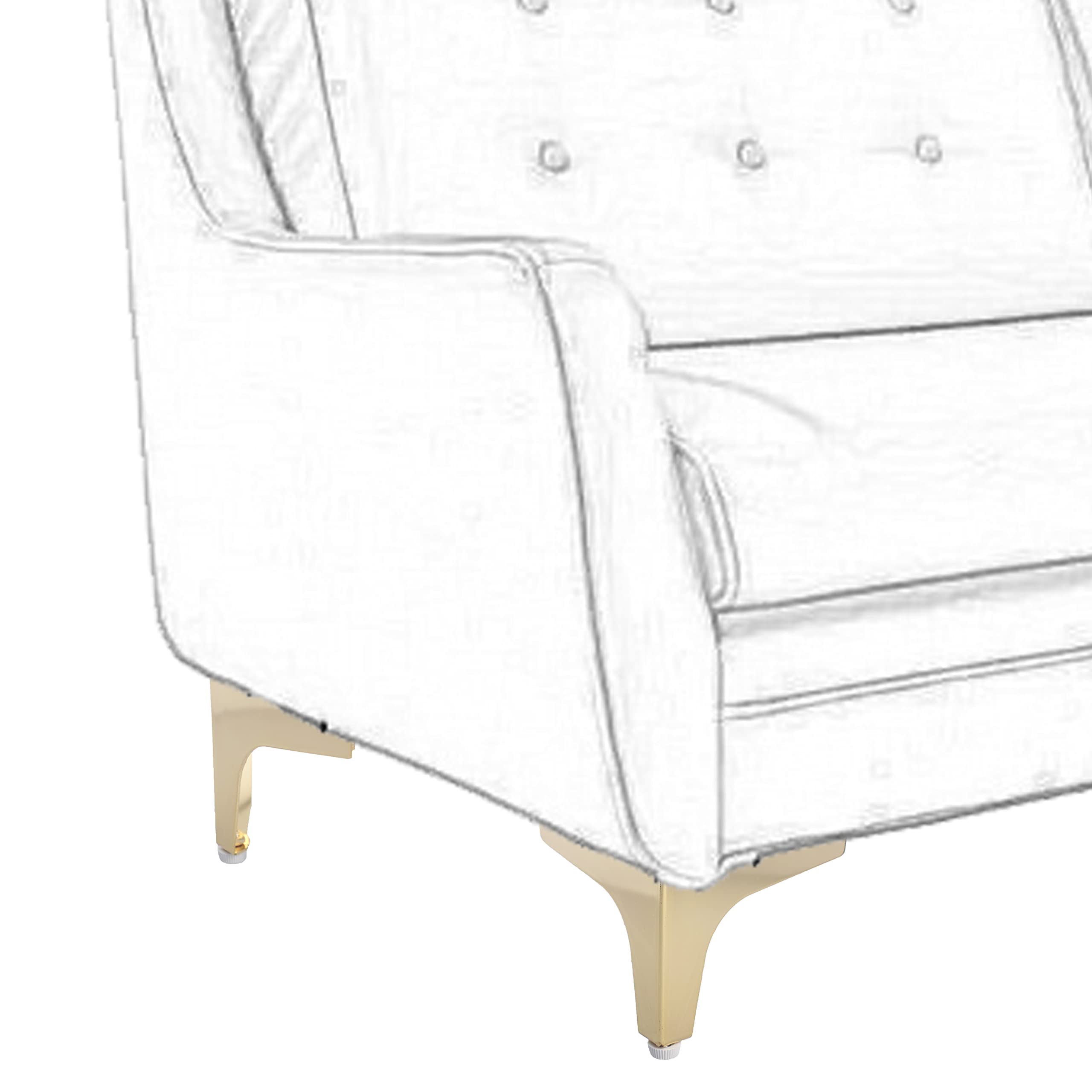 HUAYY 4 Inchs Metal Furniture Legs(Gold-Plated Set of 4),Triangle Adjustable Bottom Modern Style Furniture Replacement Leg,Suitable for Cabinet,Cupboard,Couch Chair,Table,Sofa,etc