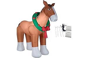 Stunning Clydesdale Horse Inflatable for Outdoor Christmas Decor