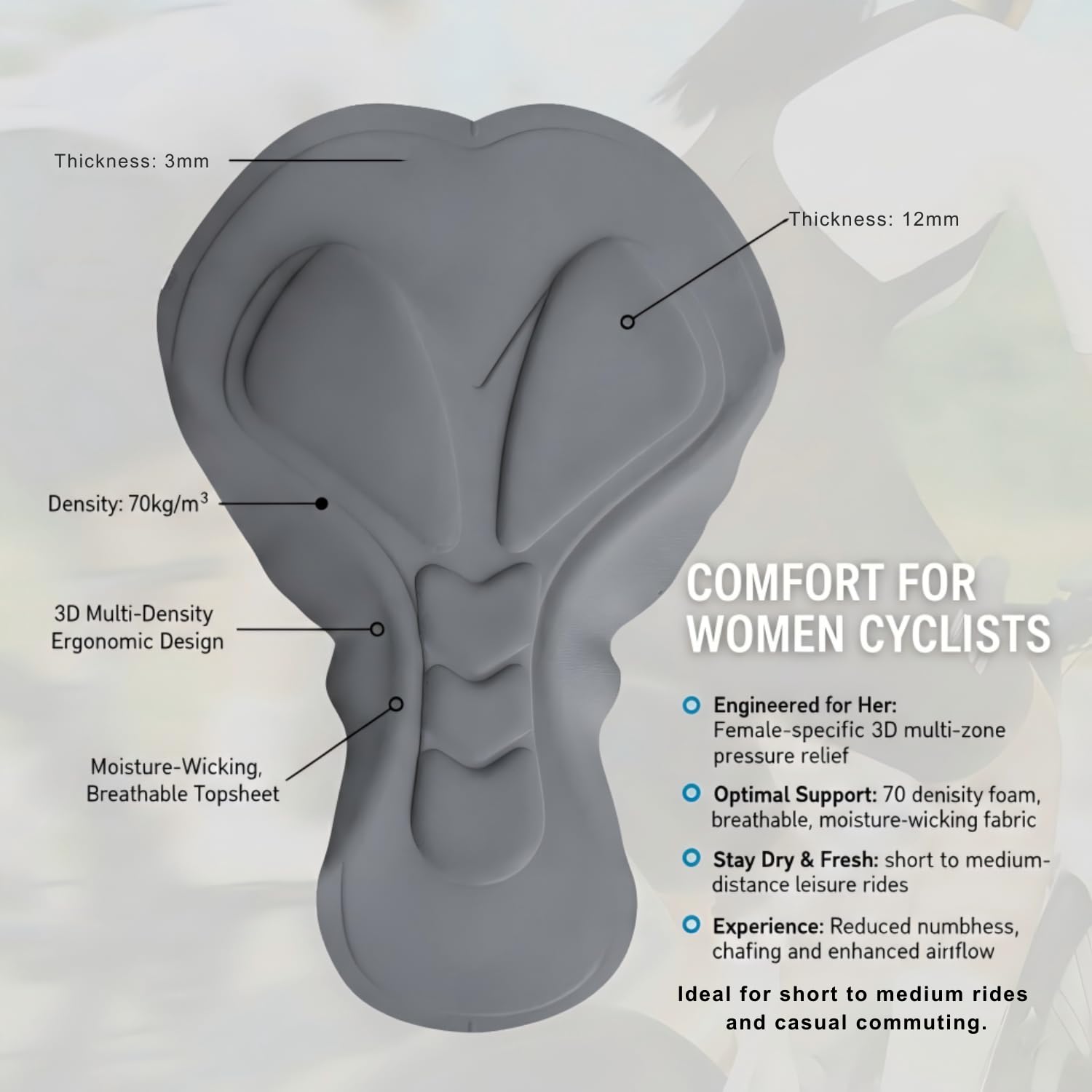 Wulibike Radlerhose Damen Gepolstert mit träger Elastische Frauen TräGerhose Fahrradhose Atmungsaktive Fahrradbekleidung 3 Staschen Rennrad Und Bike MTB