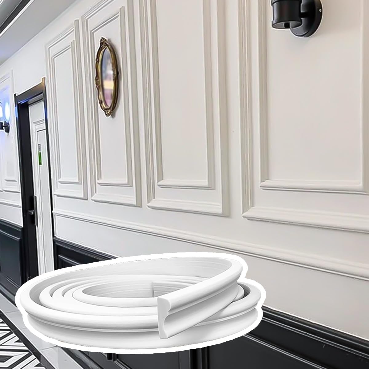 PULaif Wall Trim Arch Kit, PVC Flexible DIY Arch Wall Trim Kit, Cuttable Half Circle Strip For Door, Multiple Sizes(W 1.1cm,L 7m/23ft)