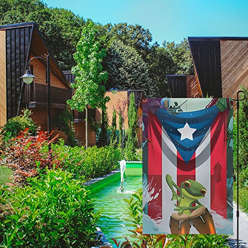 Puerto Rico Rican Frog Garden Flag, 12X18 Inch Double Sided Flags For Outside, Heavy Duty Banner For Yard, Porch, Outdoor Decoration, Home Decor #TOP4