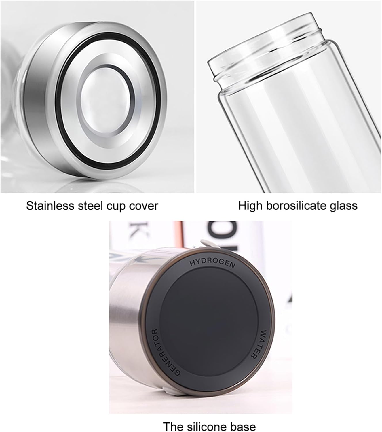Hydrogen Water Bottle, Hydrogen Water Bottle Generator, Rechargeable Hydrogen Water Machine, Portable Hydrogen Generator Water Bottle for Home Office Travel Red