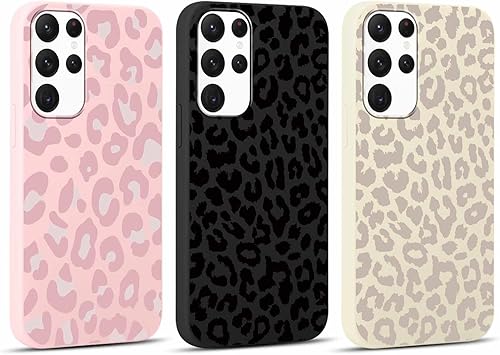 RUMDEY 3 Pack Cute Cheetah Print Phone Case for Samsung Gala