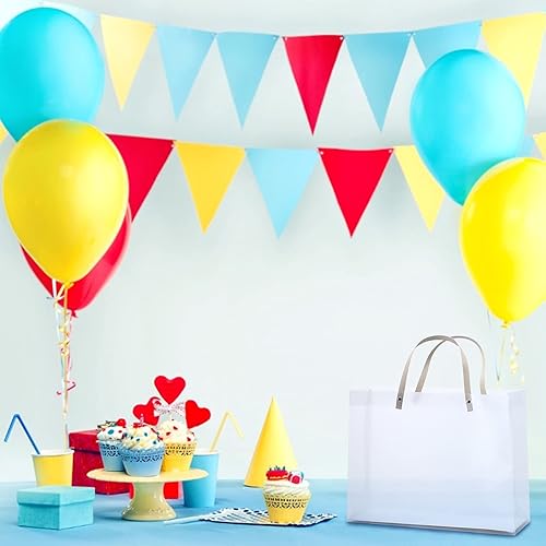 Miniatura 7 de ywbag Bolsas de regalo transparentes con asas, bolsas de plástico reutilizables de color blanco esmerilado para bolsas de regalo, bolsas de