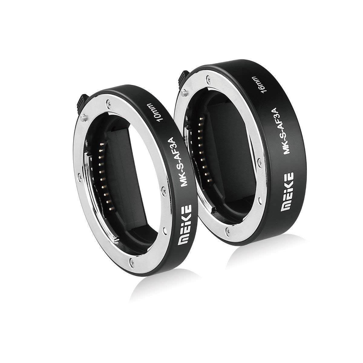 Meike MK-S-AF3A 10 mm + 16 mm AF messa a fuoco automatica macro anello adattatore tubo di estensione, compatibile con Sony, mirrorless a6300 a6000 a7 a7SII NEX E-Mount FE-Mount fotocamera