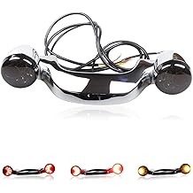 Rear Bullet LED Turn Signals Light Bar Integrated Turn Signals Motorcycle Brake Tail Lights for Harley Touring Road King Road Glide Special Electra Glide Heritage Softail, Chrome