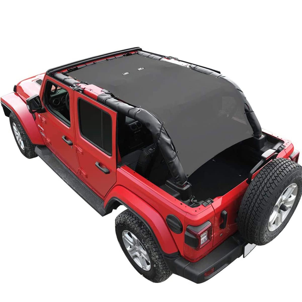 Protection UV Jeep Wrangler JL Haut de Bikini en Maille Anti Chaleur 4 Portes Toit Filet