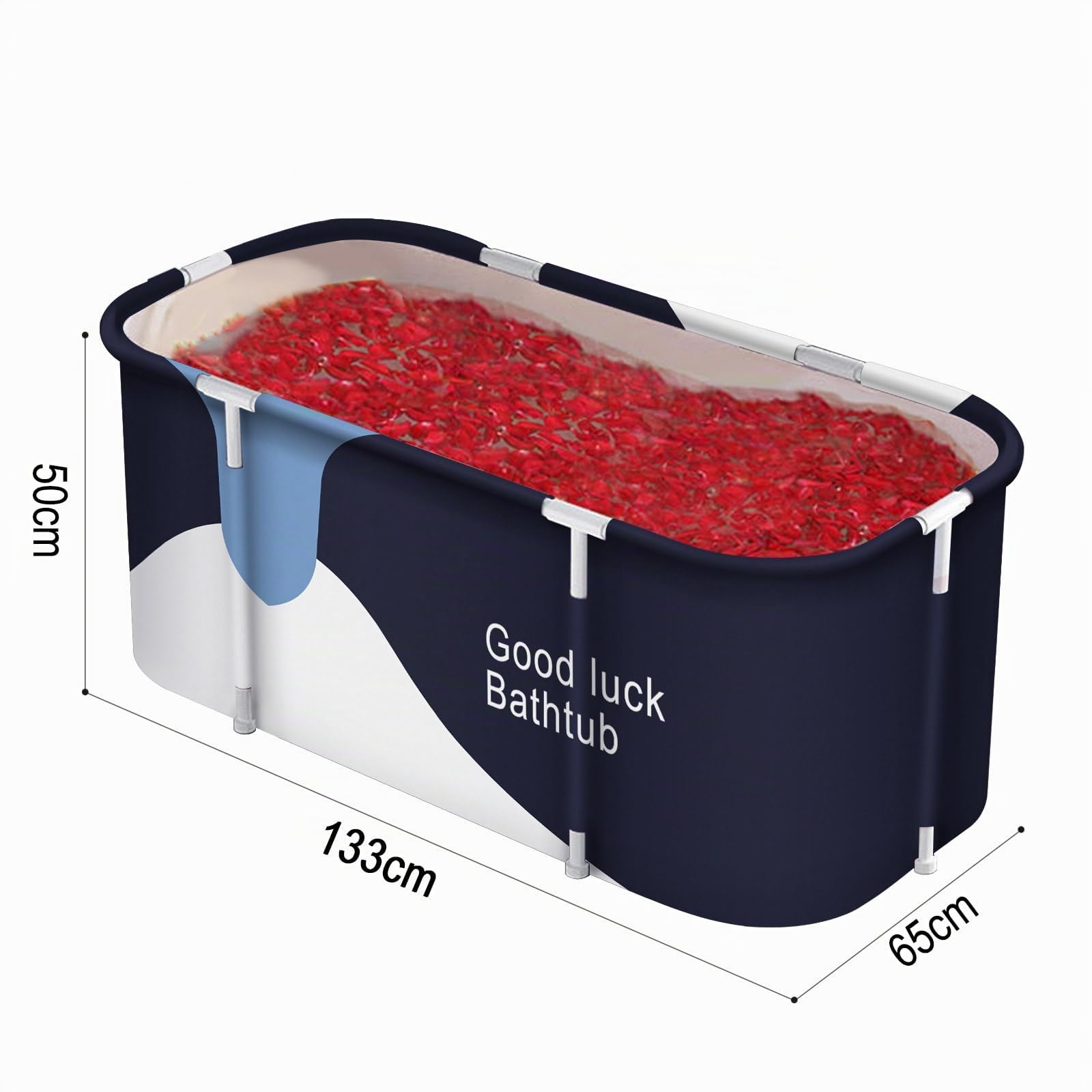 Baignoire Pliante SPA Salle de Bains Familiale Séparée Pliable Baignoires de Douche pour Intérieur, Portable et Mobile (Bleu-blanc)