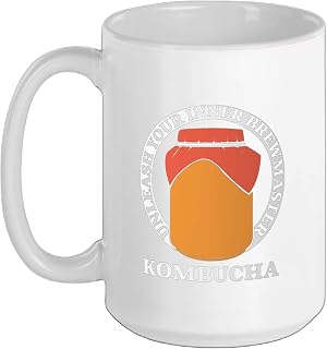 Kombucha Starter Kit for Tea Drink Lover Kombucha Ceramic Mug, White, 15oz