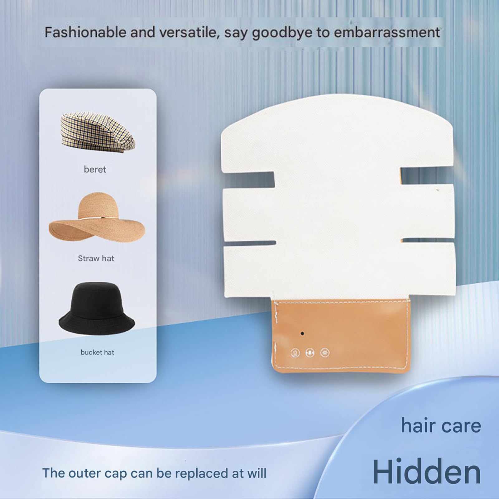 GOURIXIN Terapia de luz roja para el Crecimiento del Cabello, Gorro de Masaje capilar portátil con luz roja, Gorro infrarrojo de 630 nm/470 nm/650 NM, batería de 1200 mAh, 70 LED