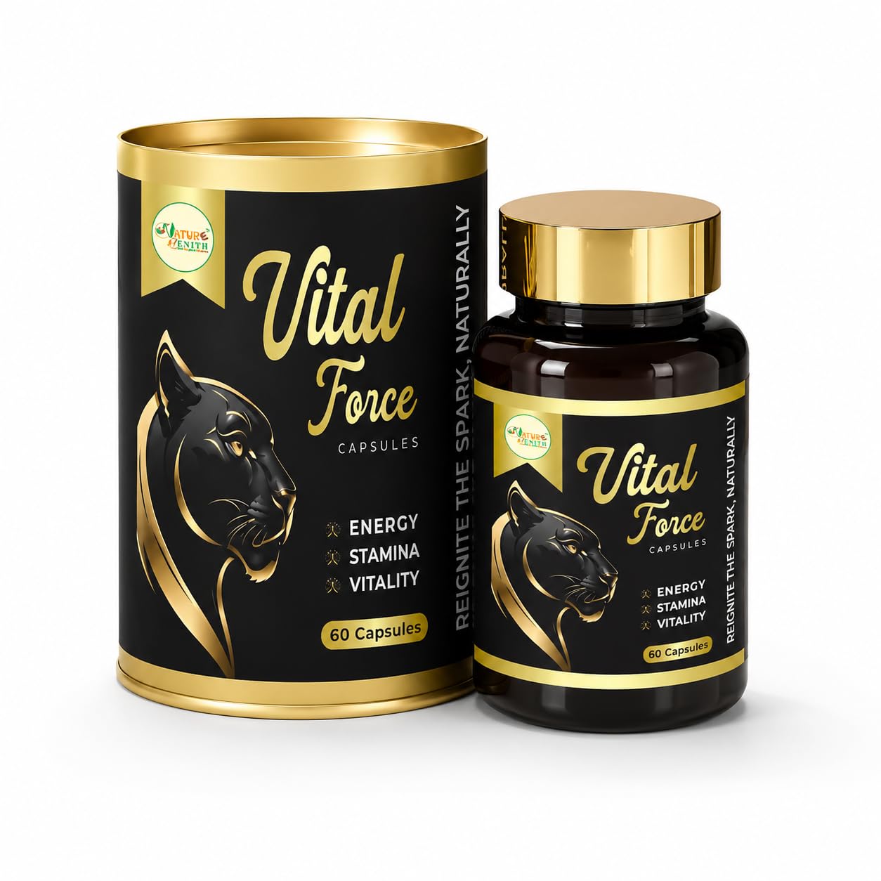 VITALIONT CPVパウダー8＆CTPVエッセンスセット Nature Zenith Vital Force Ayurvedic Stamina Capsules for Men