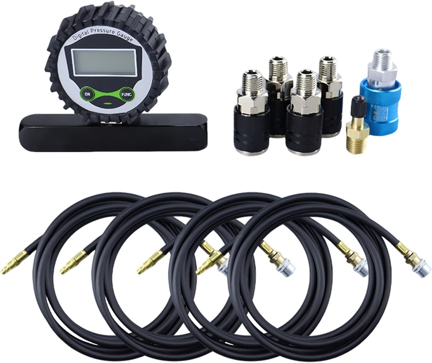 Air manifold with digital table 6 air hose tire inflation and deflation kit