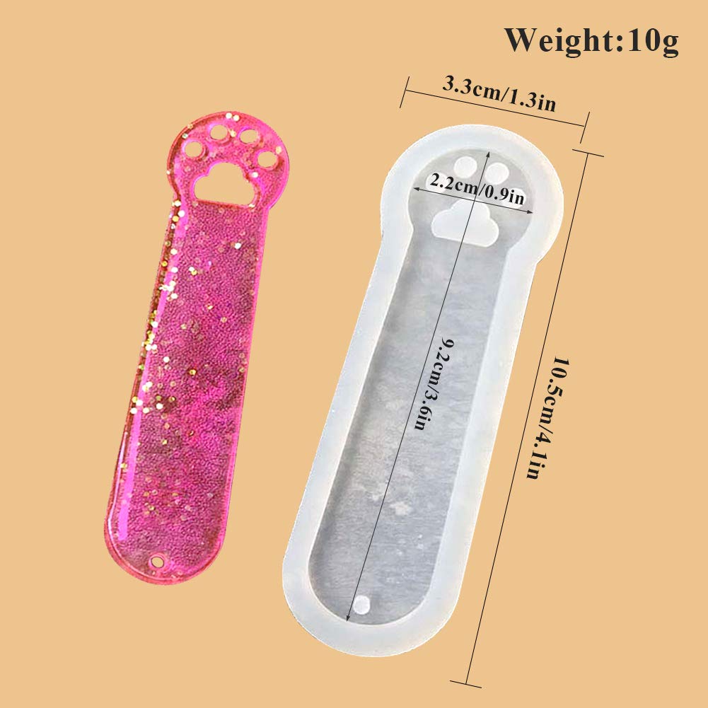 3 Stampo In Silicone Per Segnalibri Fai Da Te – Resina Epossidica, Formato Rettangolare E Artiglio Di Gatto, Riutilizzabile - 6