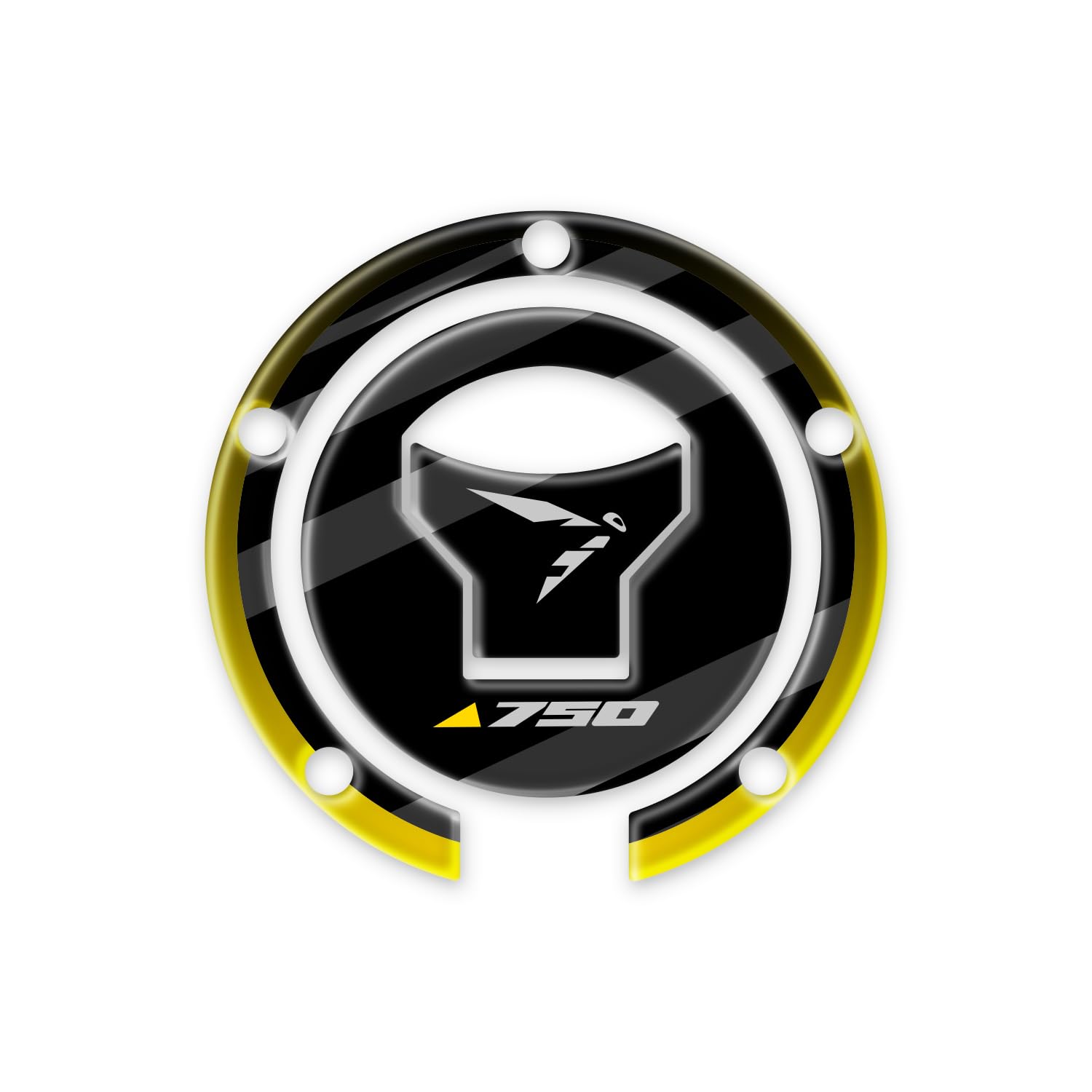Sticker réservoir motocyclette rond jaune compatible Honda CB750 Hornet