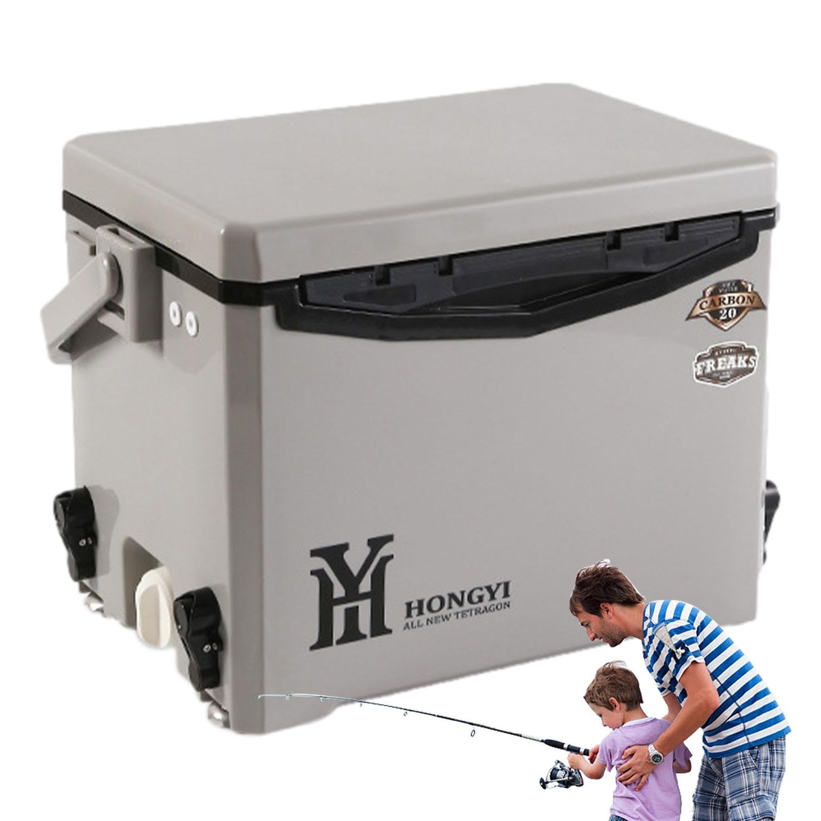 Maciun - Caja de hielo aislada, refrigerador portátil ultraligero | refrigerador duro para viajes, bebidas, barcos, pesca, bebidas, barbacoa, picnic