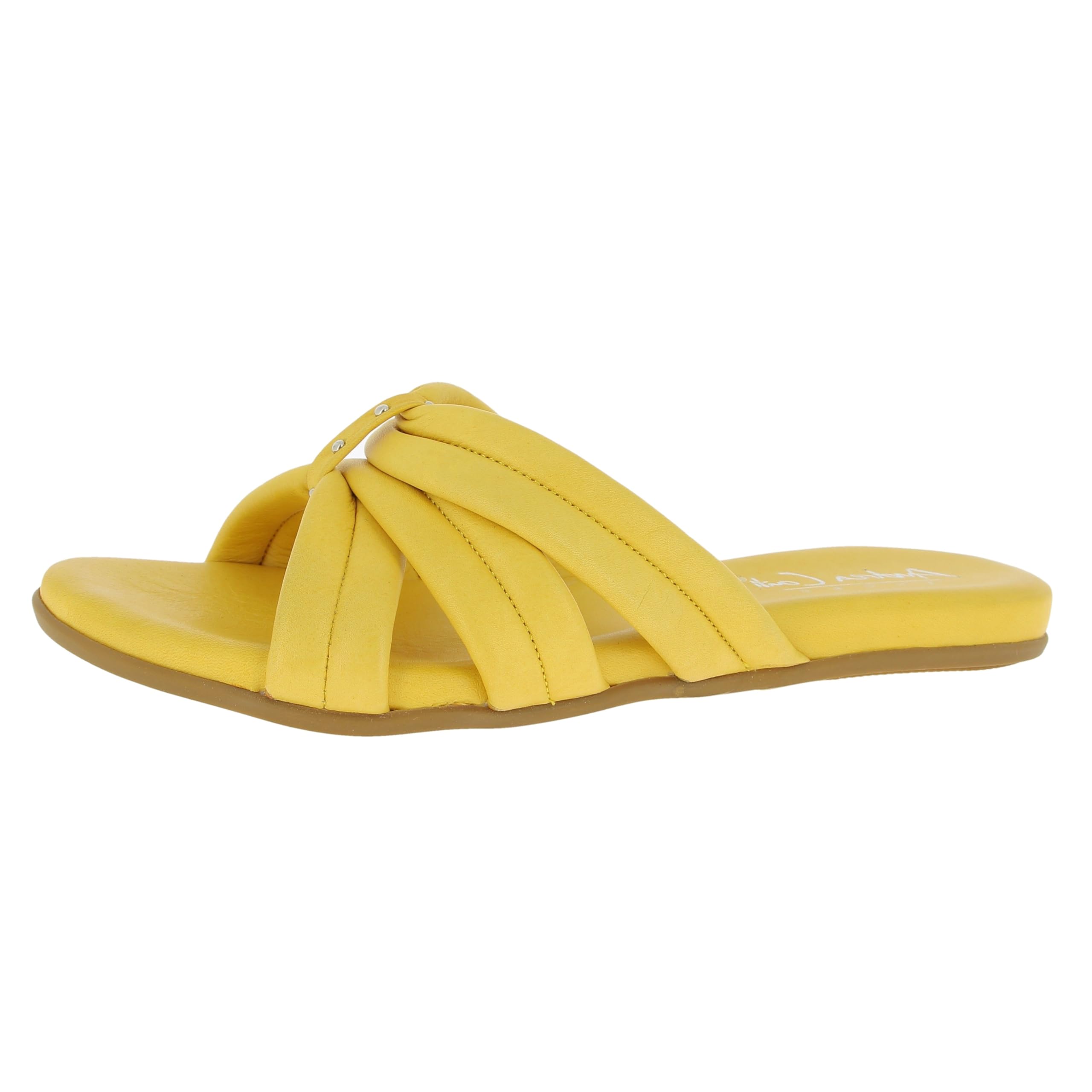Andrea Conti Women's Mules Flat Slippers, lemon, 6 UK