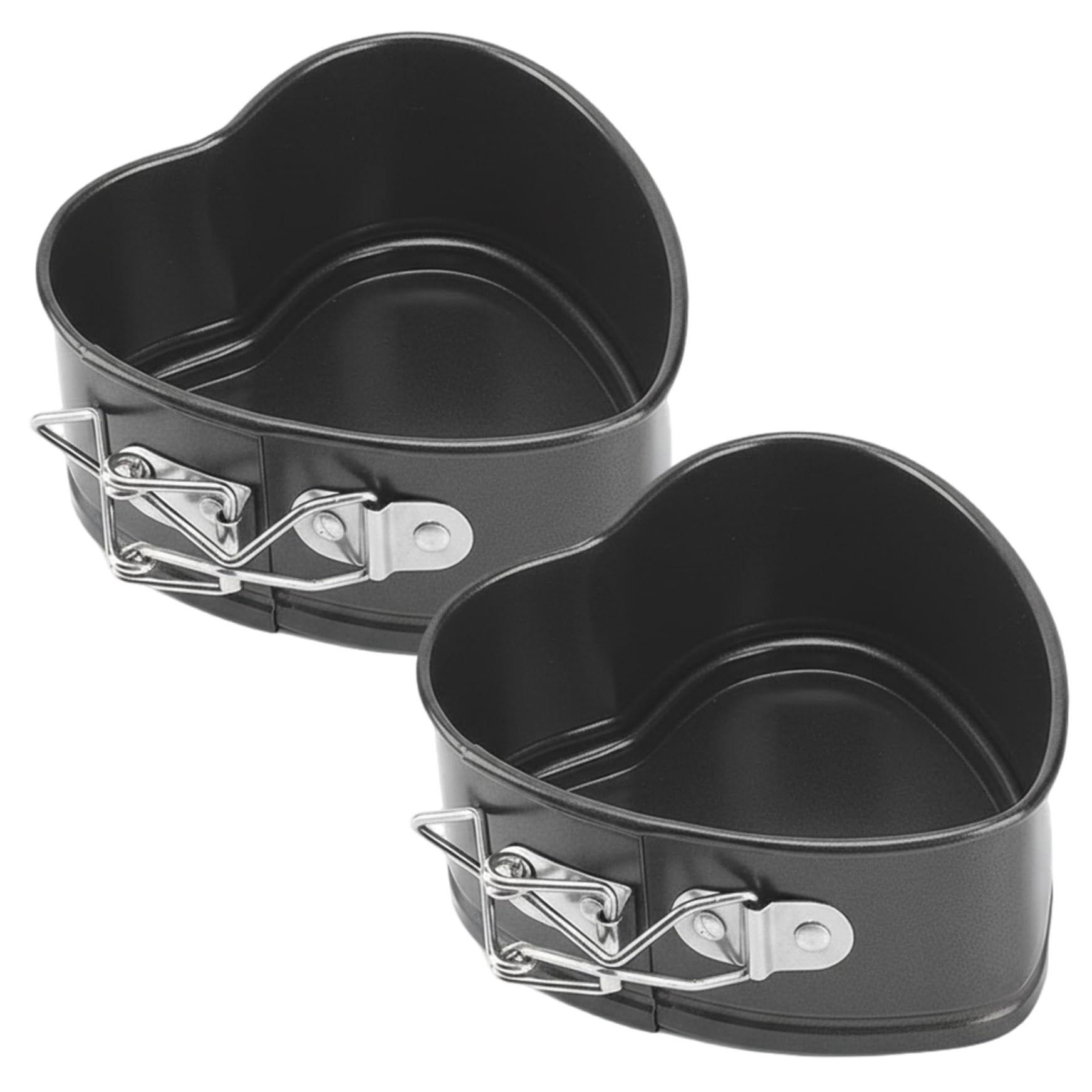 Bonalake 2Pcs 4 Inch Cake Pan, Heart Shaped Springform Pan with Locking Clasp & Removable Bottom, Small Cake Tin for Baking Cheesecakes, Tarts, Mini Desserts Pans Baking Pans
