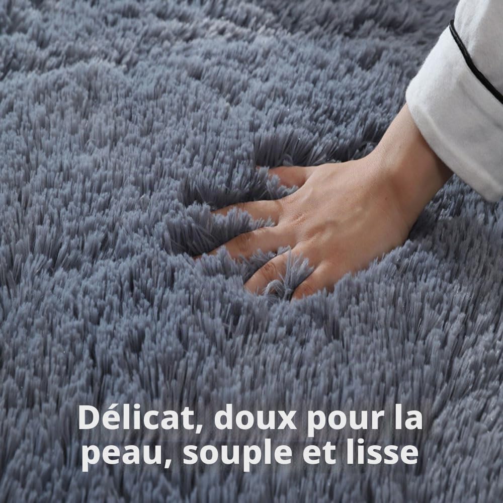 Tapis Salon Tapis Grande Taille Chambre Modernes, Soft Tapis De Salon Tapis à Poils Longs Grand Tapis pour Enfant Chambre, Salon, Chambre à Coucher (160x230cm,Rouge Bordeaux)