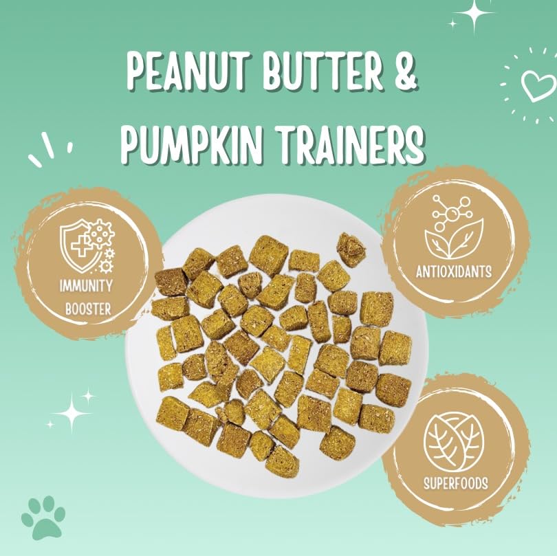 Puppy Treats - Peanut Butter & Pumpkin Dog Treats, Crunchy Training Biscuits, All Natural, Human Grade, Vegetarian, Low Calorie, Made in Canada, 100 g image 5