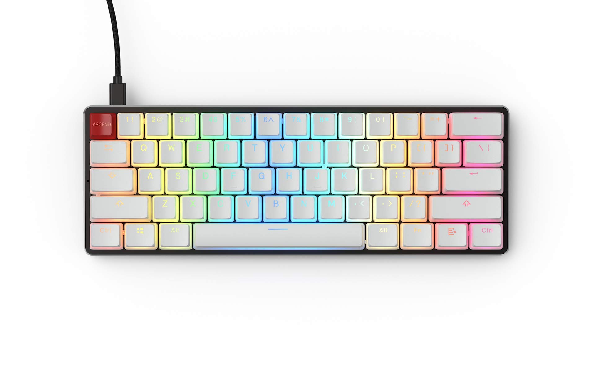 Glorious Aura V1 (White) Pudding Keycaps Double Shot PBT Translucent