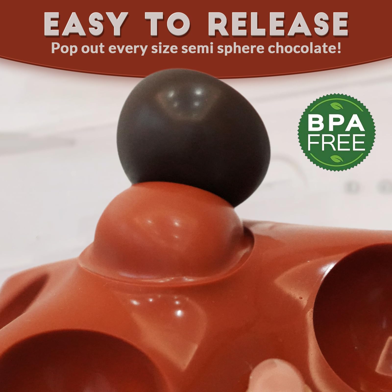 HKNMTT Lot de 4 moules en silicone semi-sphériques pour bombes de chocolat chaud - Kit de