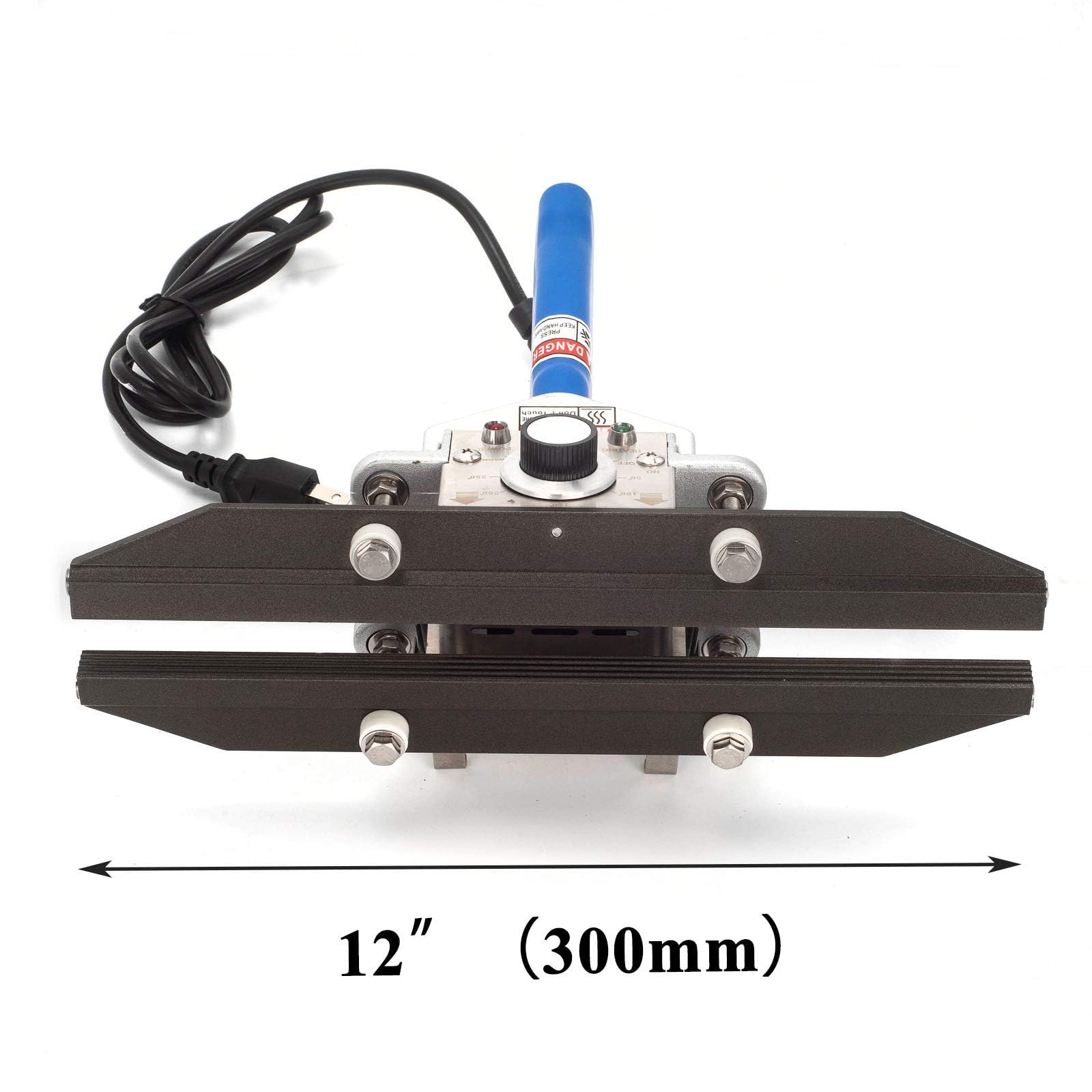 SUSEMSE FKR-300 Sellador térmico portátil de mano, 550 W, azul, manual, acero inoxidable, sellador, sellador al vacío