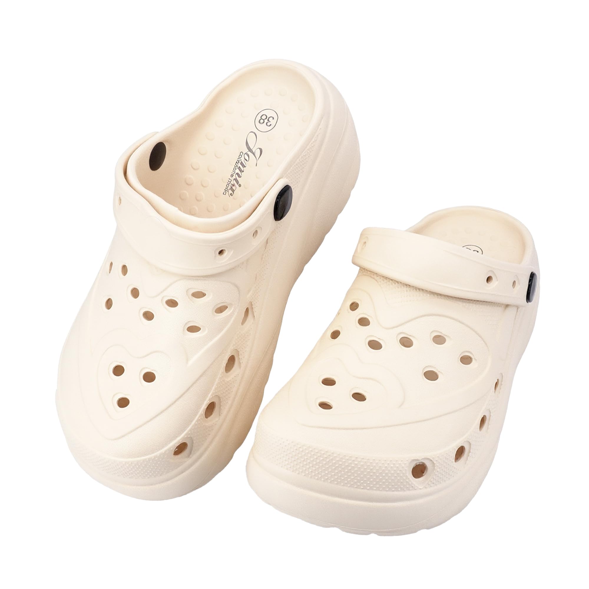 JOMIX Zoccoli Donna con Zeppa Sabot Estivi Platform Ciabatte in Gomma Morbida per Casa Mare Giardino e Lavoro Sanitari Traspiranti Leggeri