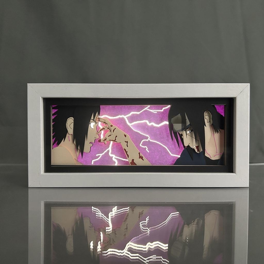 Hongjieya Anime Lamp Uchiha Itachi&Uchiha Sasuke Figure for Bedroom Decor Night Light Birthday Gift for Led Light