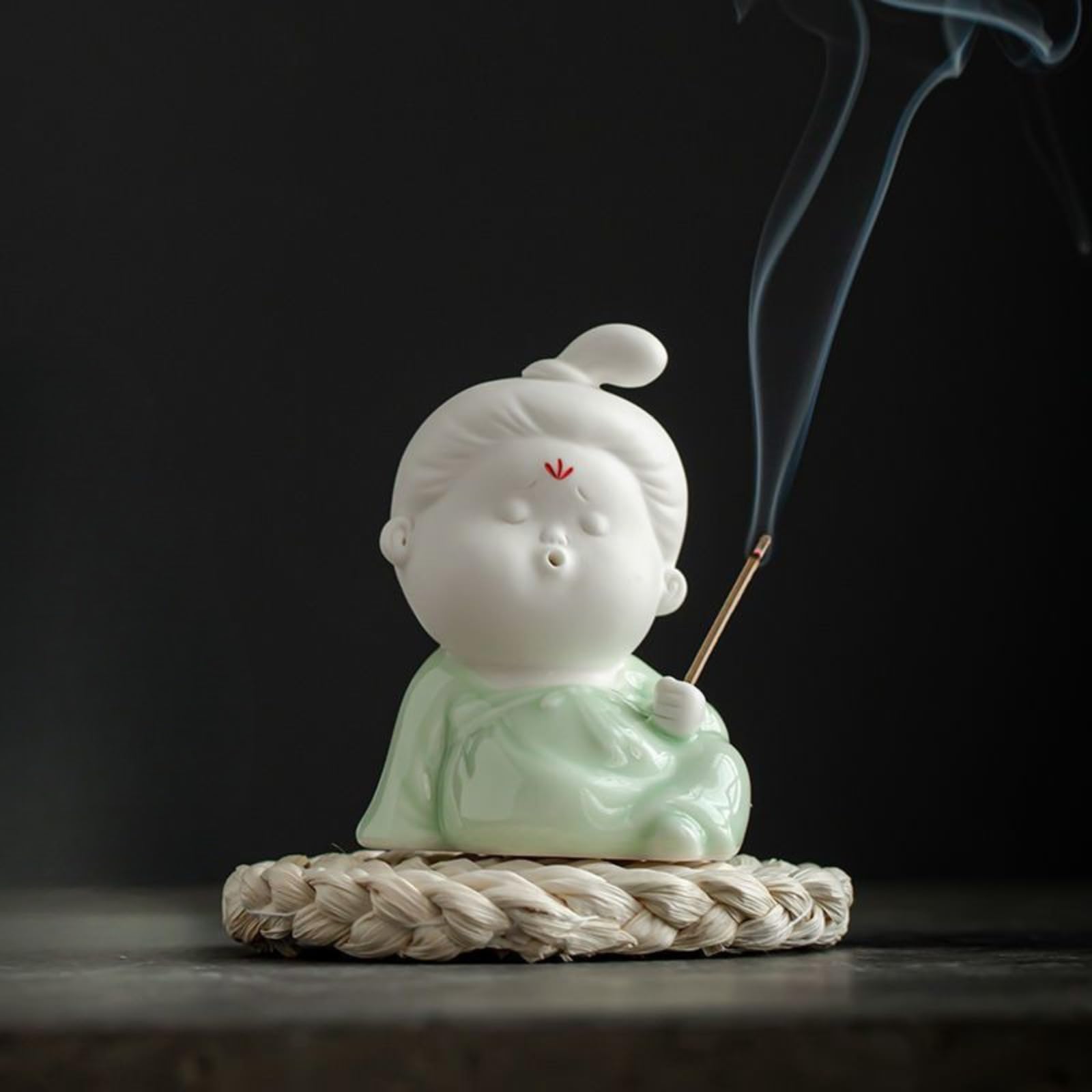 Porta incenso in ceramica, 10,1 cm / 4in, ornamento decorativo per