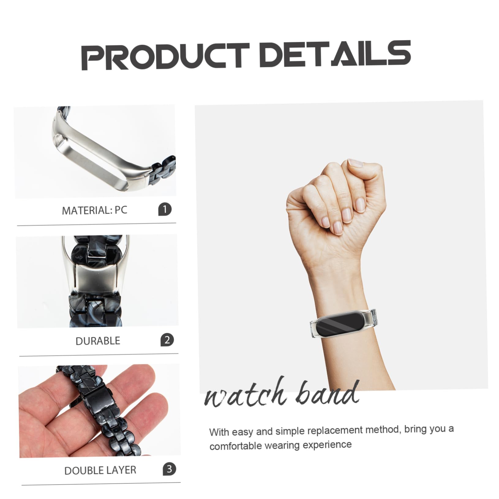 Hemobllo 4pièces Bracelet Résine Pour Montre Compatible Avec Band Élégant Et Léger Pour Toutes Les Occasions