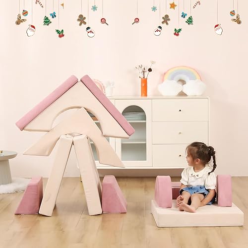 Miniatura 2 de HAHASOLE Sofá infantil de 12 piezas, sofá modular para niños, sofá de espuma convertible para sala de juegos, dormitorio, juego de muebles creativos