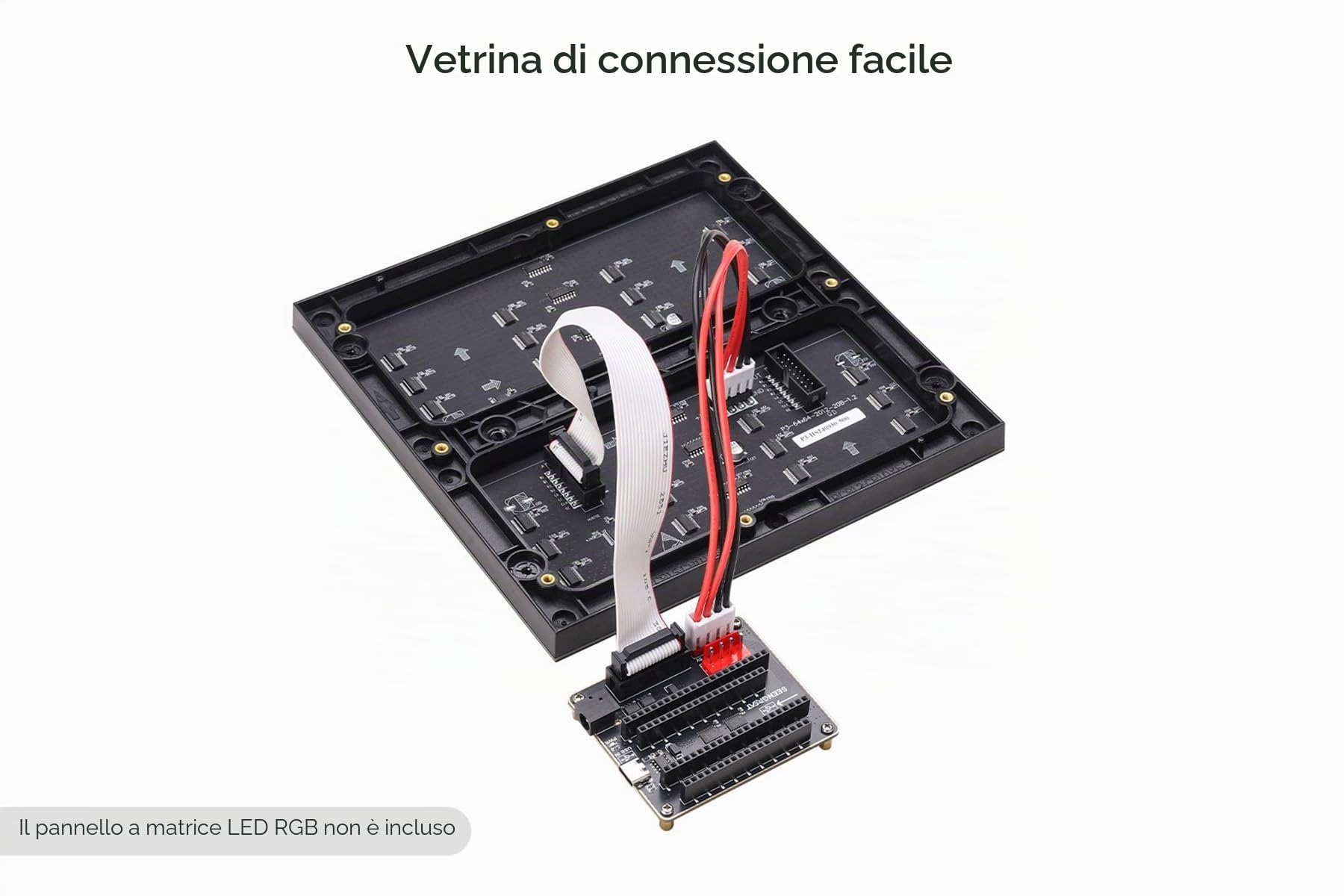 Scheda adattatore RGB Matrix (E), progettata per ESP32-S3 DevKitC-1 e ESP32-DevKitC V4, interfaccia HUB75, Dual Power Input USB-C/DC, compatibile con pannello LED RGB