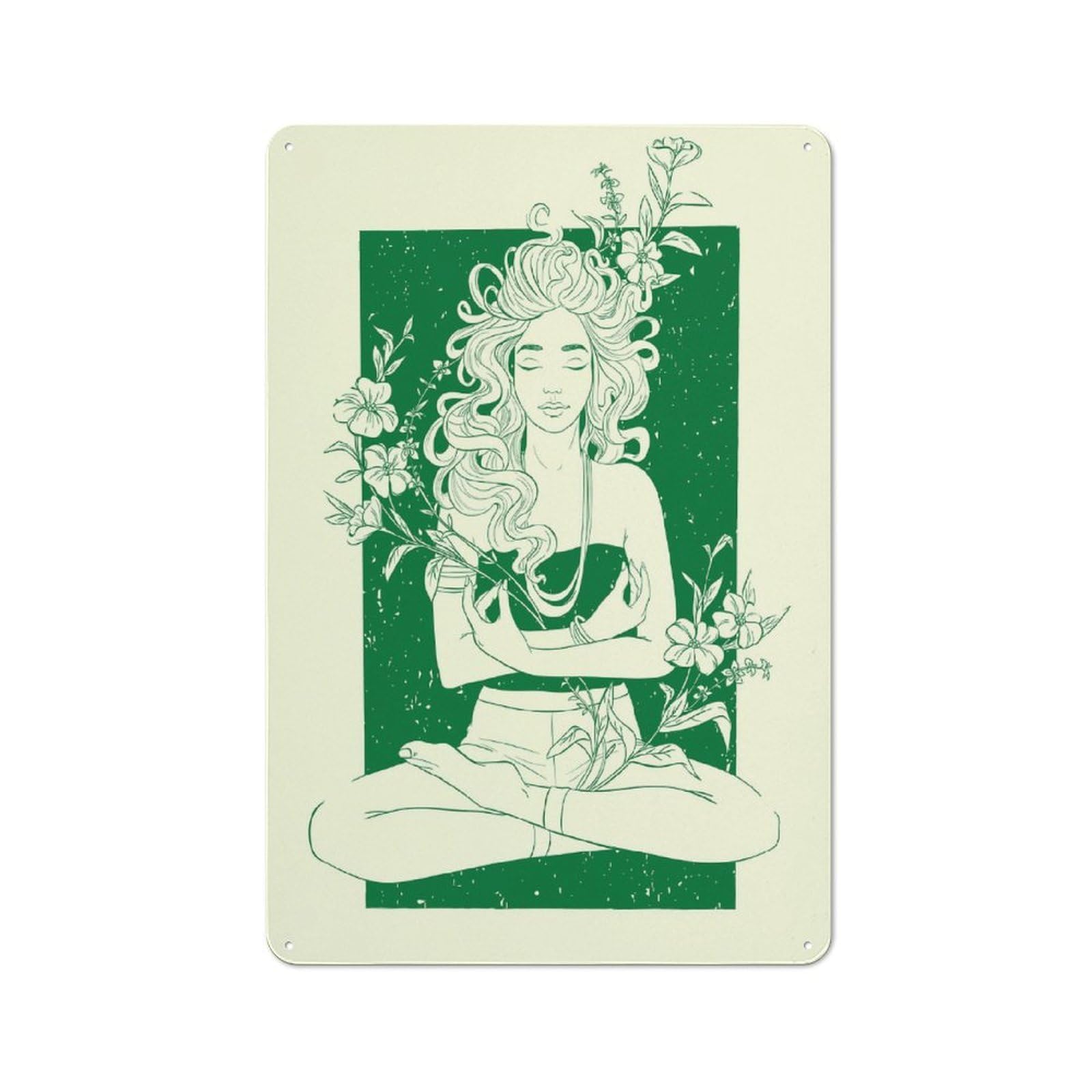 Junmoney Girls Flower Vintage Metal Sign 30X20cm, Nostalgic Pub Wall Decor For Pub, Home Bar, Shed Or Man Cave