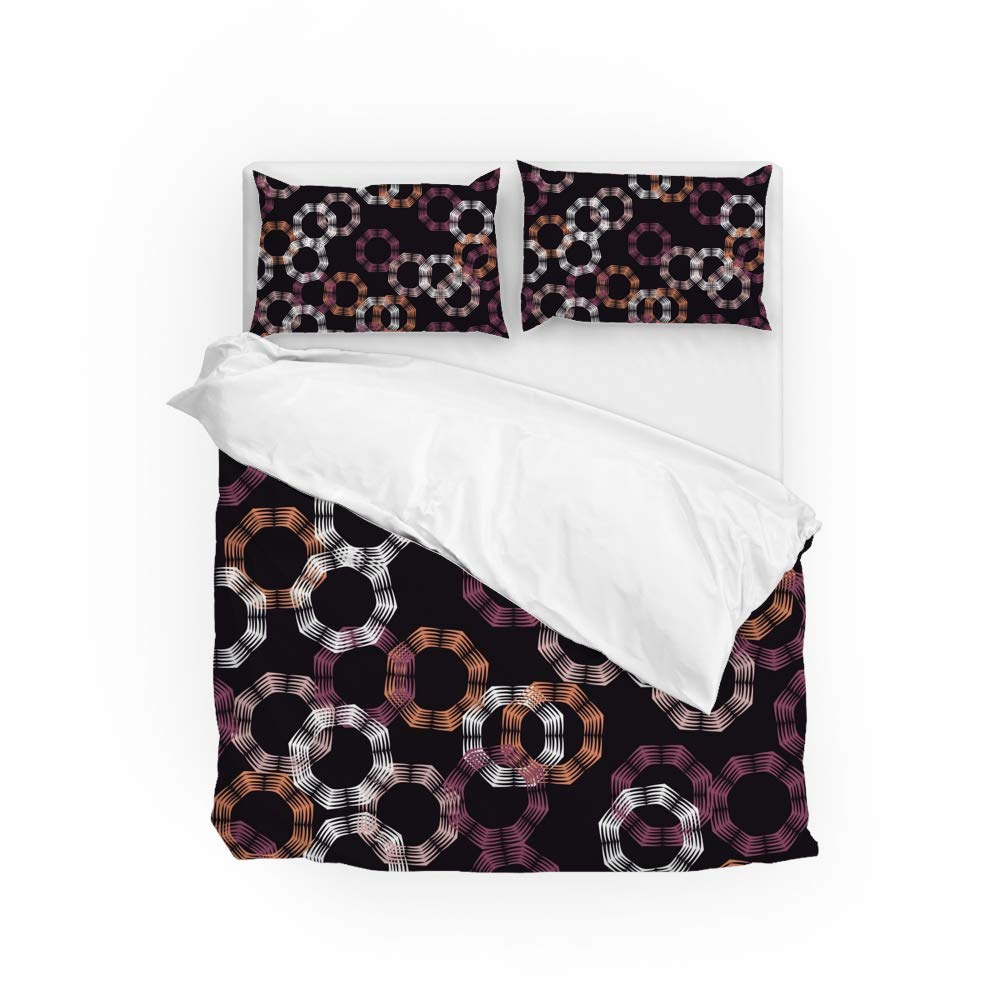 Parure de lit Queen Size en polyester de 3 pièces avec sa housse de couette et ses 2 taies d'oreiller