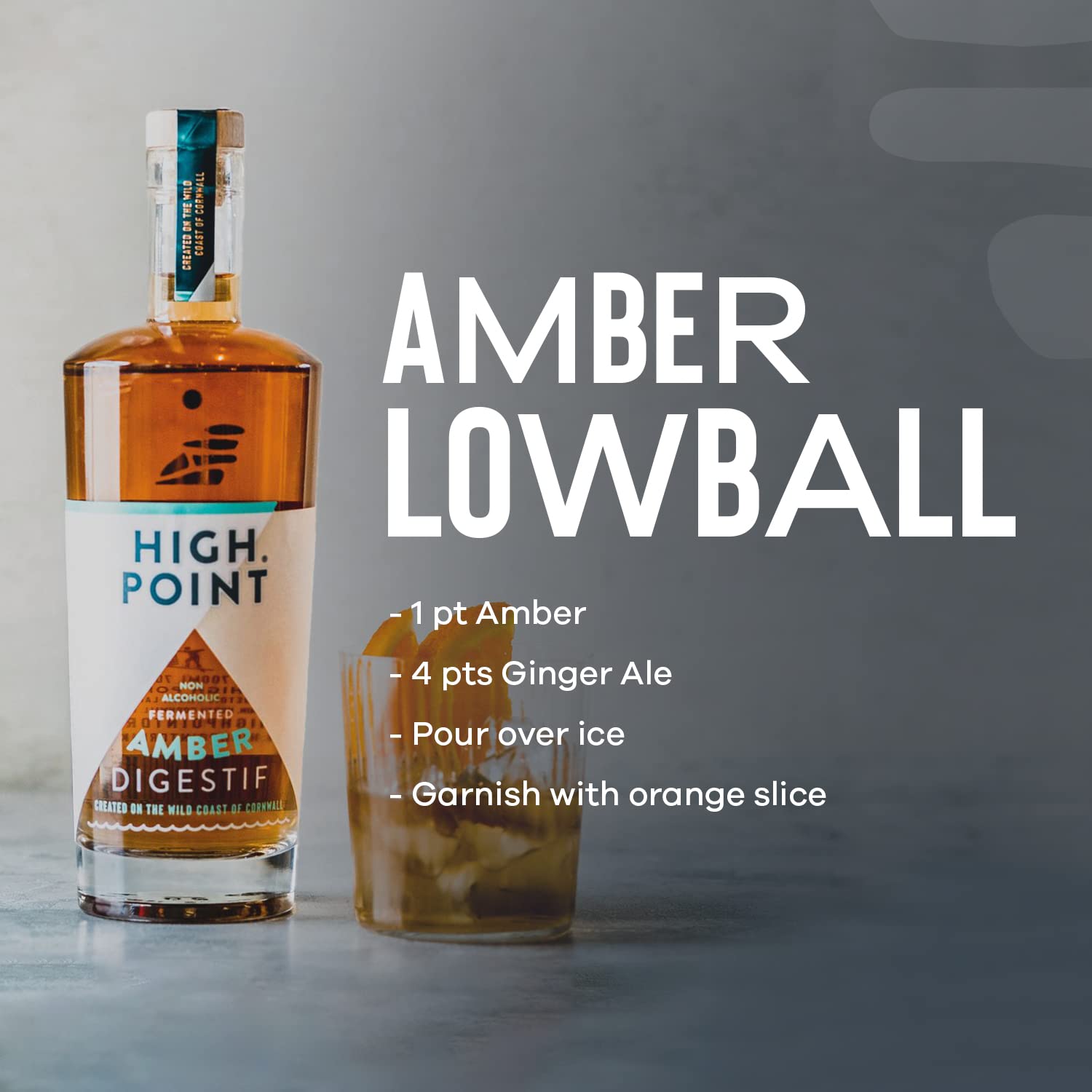 Buy High Point NonAlcoholic Spirits, Amber Digestif, Alcohol Free Drink Alternative with Smokey