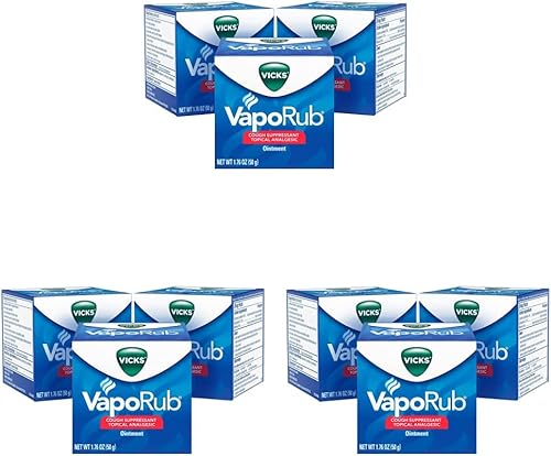 Vicks VapoRub ungüento para frotar el pecho alivio de la tos resfriado dolores y dolores con vapores medicados originales supresor tópico de la tos