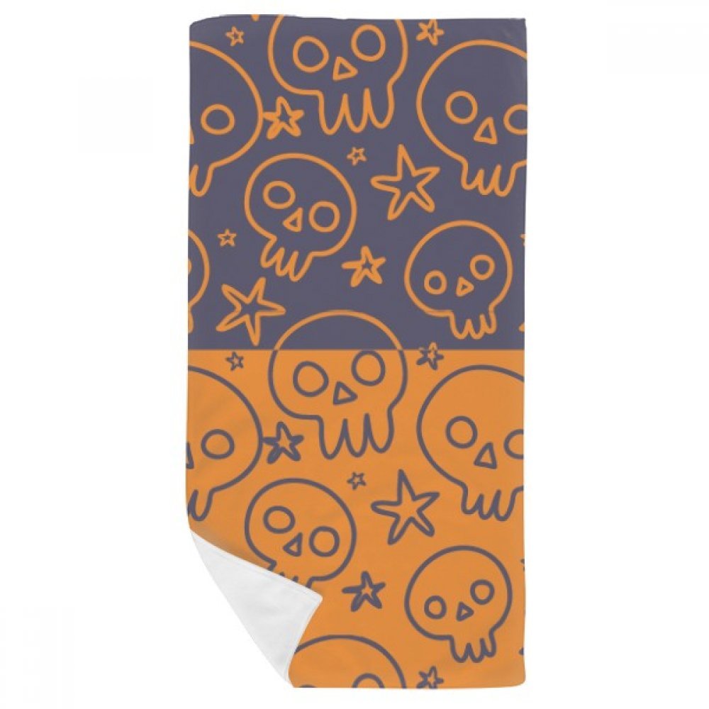 Gant de toilette crâne Halloween ultra doux et absorbant 35x70cm