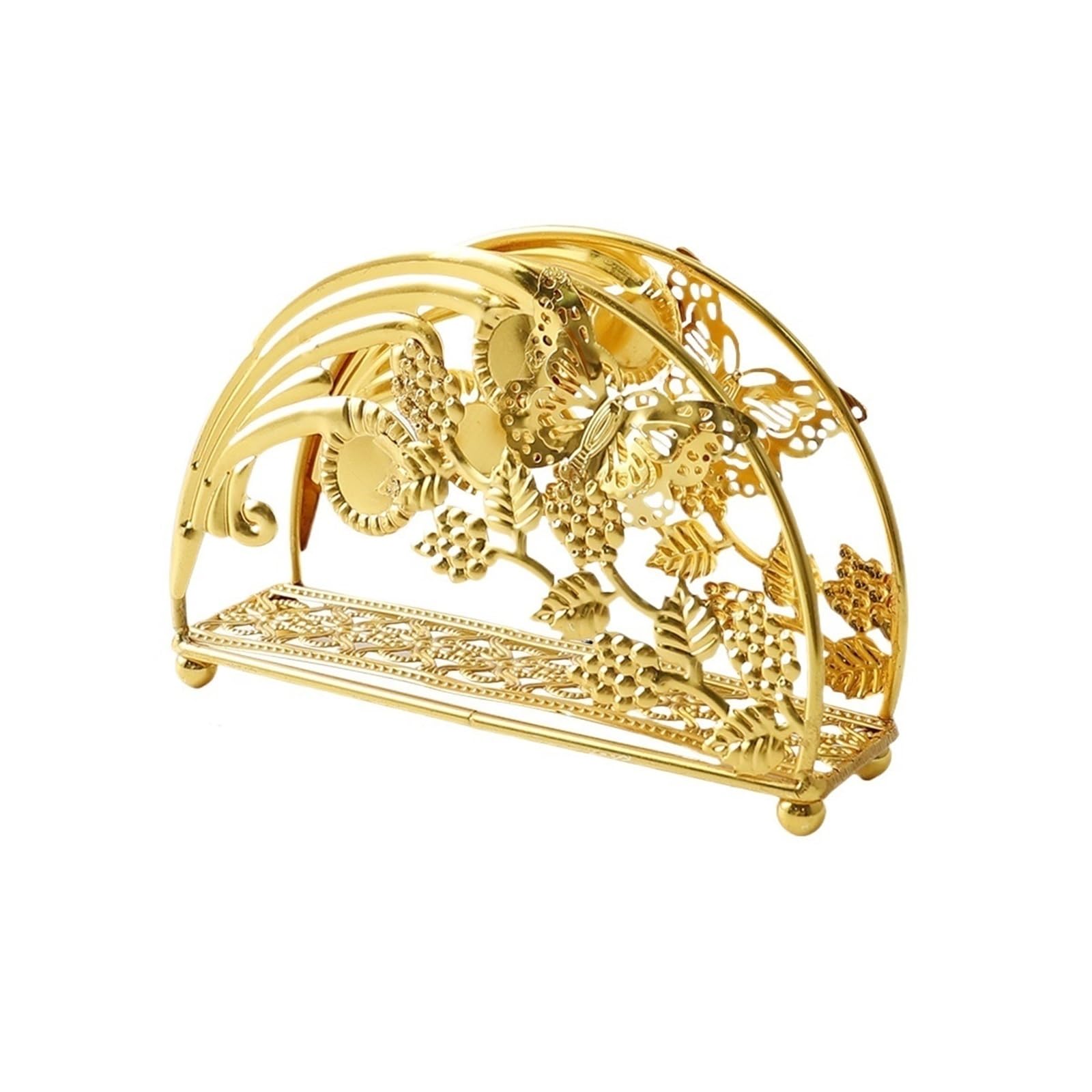 Napkin Holder Gold Napkin Holder:Tabletop Tissue Holder For Restaurants And Cafés—Creative Wrought Iron Dispenser(Gold-03)