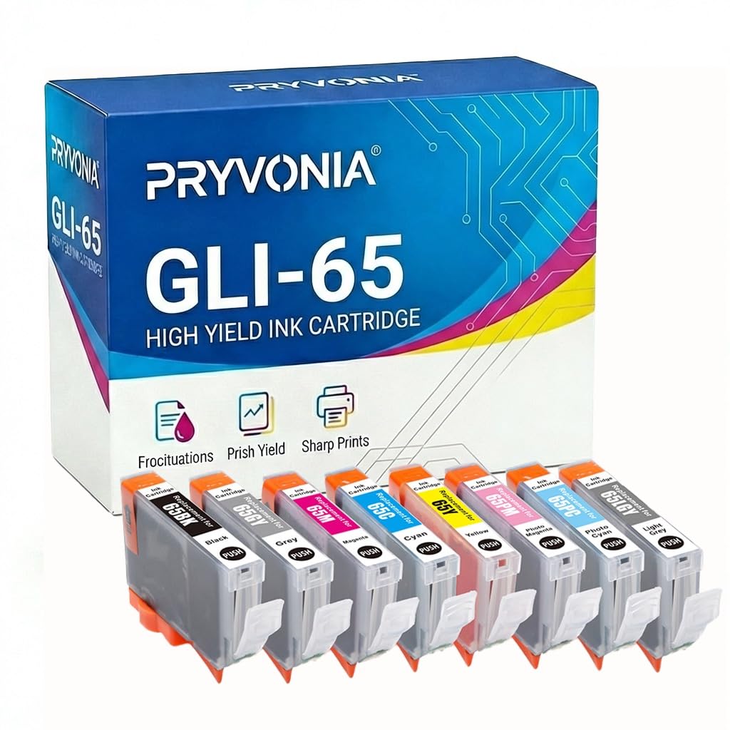 CLI-65 CLI65 Kompatible Druckerpatronen Multipack für Canon PIXMA PRO-200 PRO 200, BK/C/M/Y/PC/PM/GY/LGY je 13,8ml (8er-Pack)