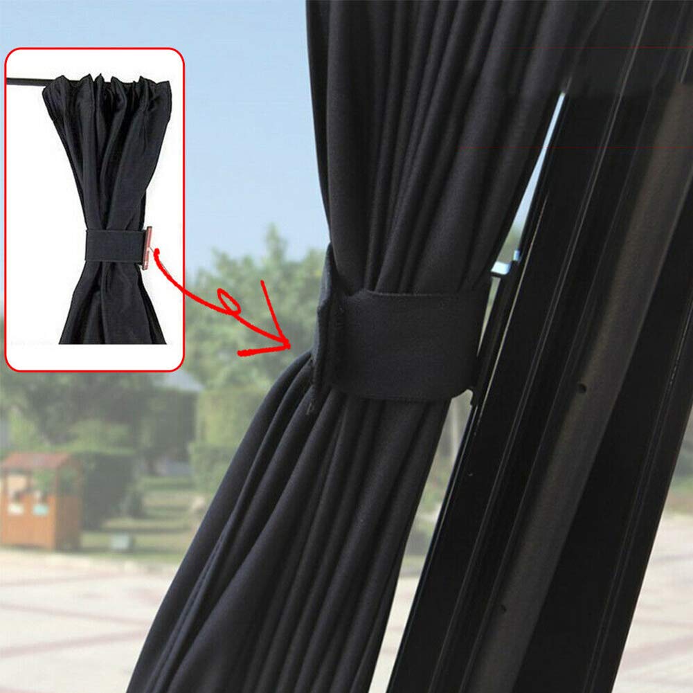 GreceYou 2pcs Car Side Window Curtains, Breathable Mesh Car Window Sunshades Privacy Curtains, Sun and UV Protection, Slidable Retractable Window Shades for Baby (Black)