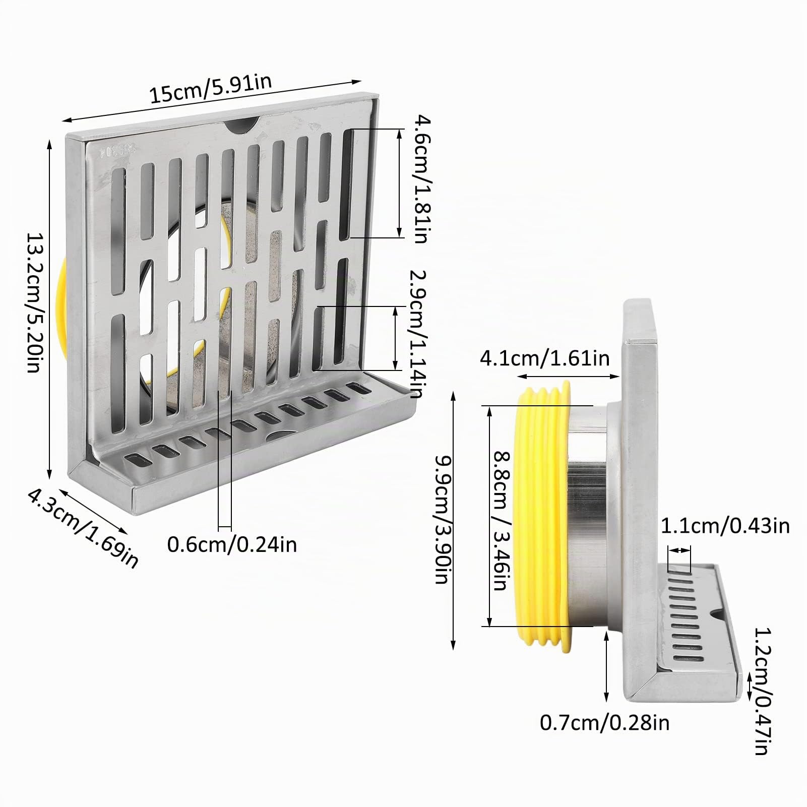 Drenaje De Piso De Esquina, Acero Inoxidable Diseño En Forma De L Duradero Resistente A La Corrosión Drenaje Ampliamente Utilizado, Drenaje De Piso Lateral De Pared Para Esquina De Pared Y E
