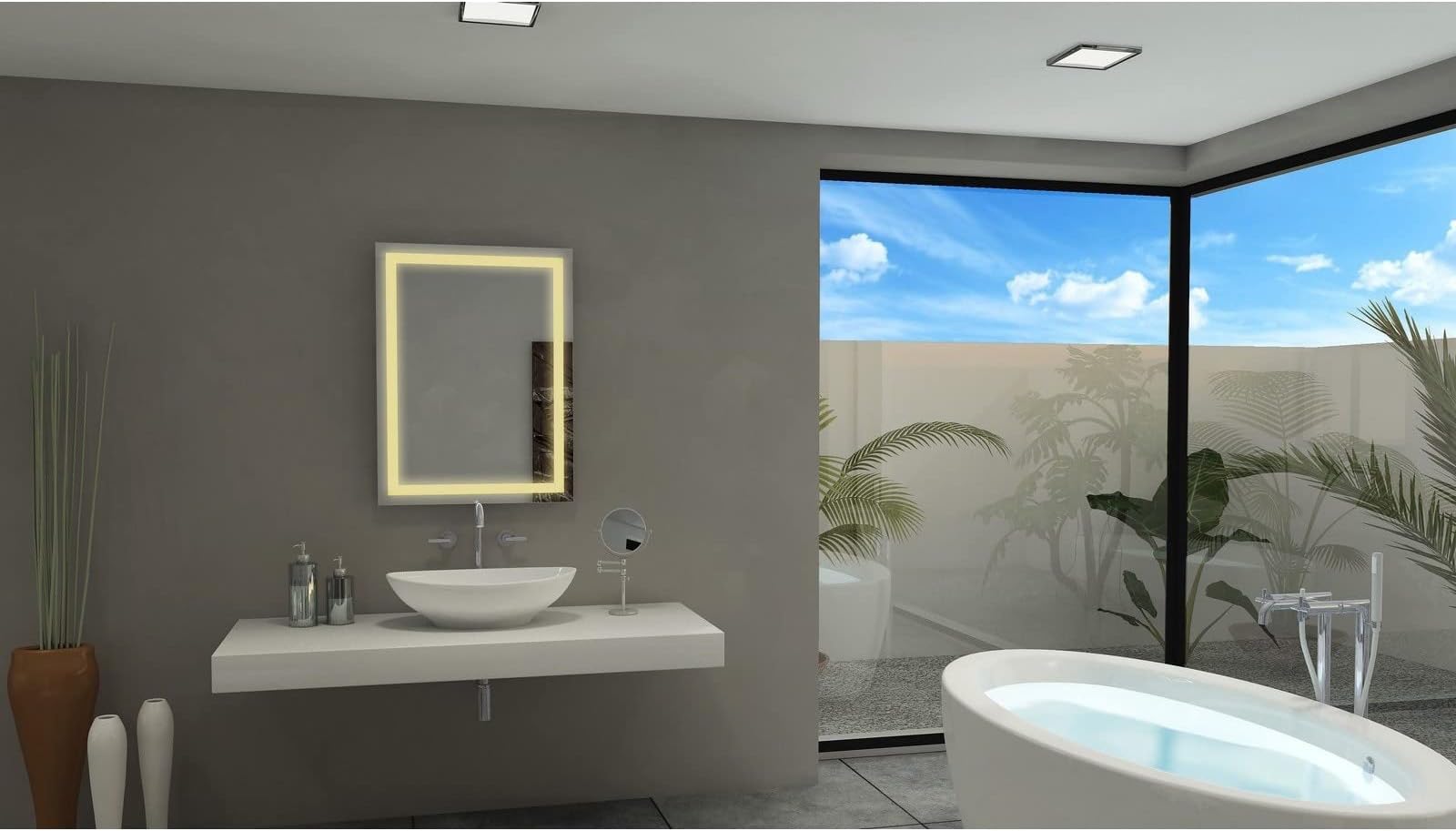 IB MIRROR Lighted Bathroom Mirror Harmony 70 In X 32 In 3000 K