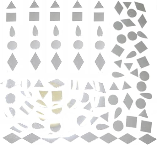 Azulejos cuadrados de espejos pequeños, azulejos de espejo triangular, azulejos de mosaico de espejo redondo, azulejos de espejo acrílico de