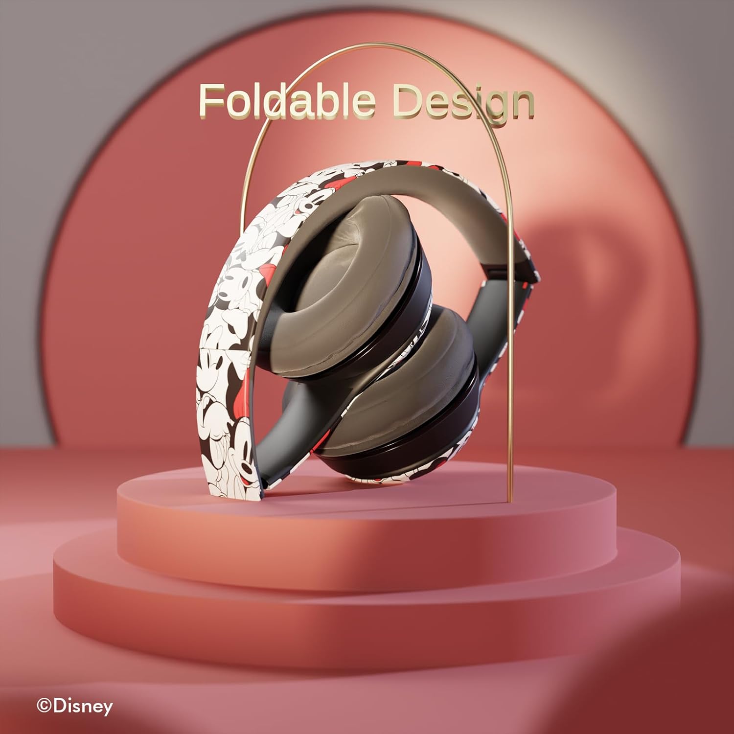 Disney Minnie Mouse Bluetooth Headphones- Over The Ear Bluetooth Wireless Headset with Built in Mic and Up to 15 Hrs Playtime | Minnie Mouse Gifts for Women, Men and Fans of All Ages