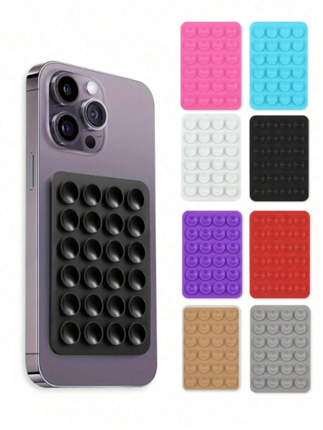1pc Silicone Suction Phone Case Mount, Phone Suction Grip, Sticky Phone Grip, Phone Accessories Holder, Adhesive Phone Stand Sticky for Cell Phone Pink