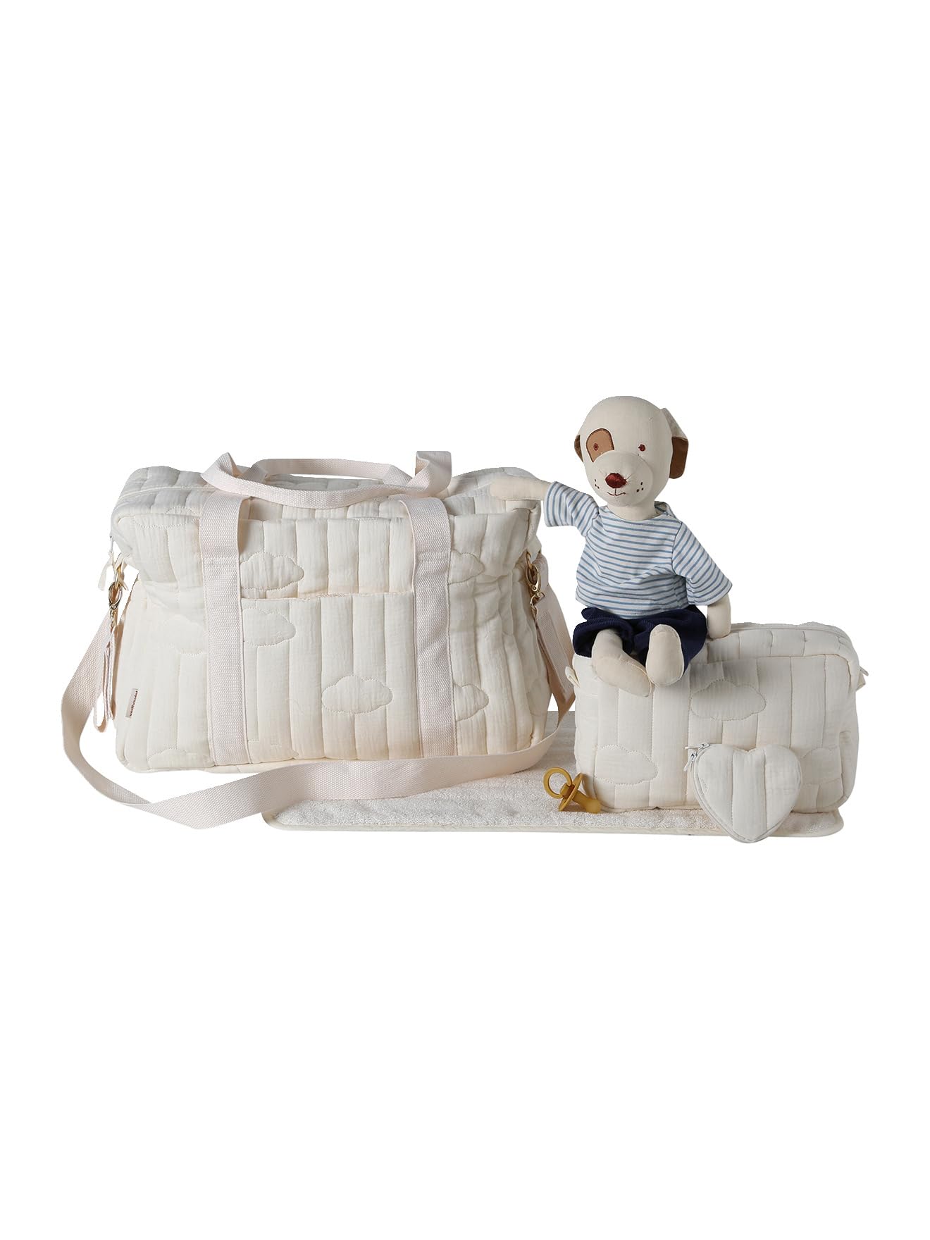 VERTBAUDET Sac à Langer Colina Gaze de Coton Nuages