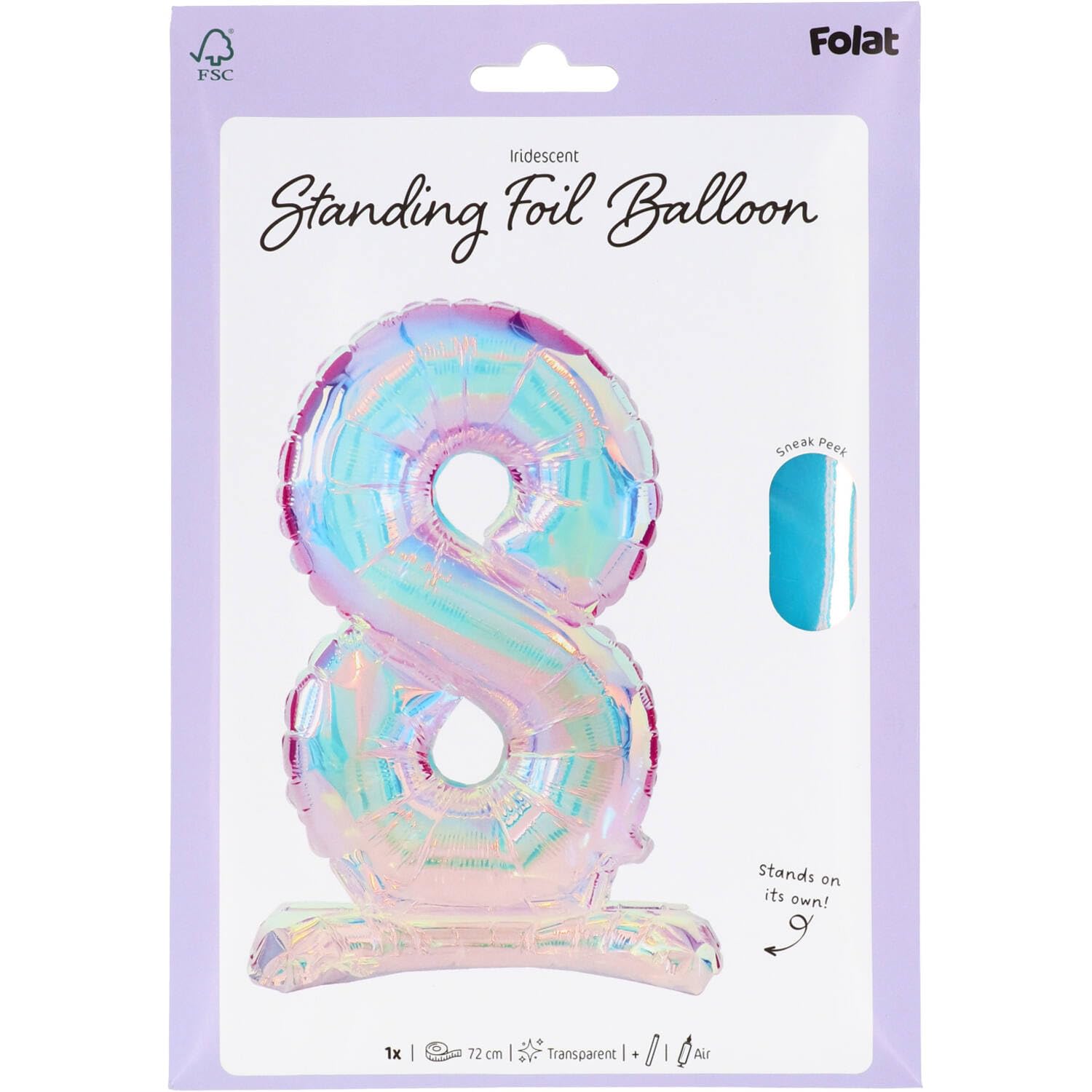 Folat 65900 Ballon Aluminium Numéro Chiffre 0 Métallique Rose 86 Cm - Héliumballon Pour Date D'anniversaire, Anniversaire, Décoration